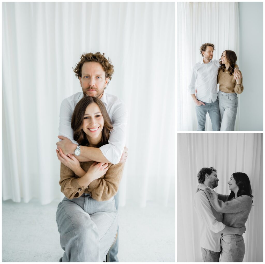 Modern and bright engagement photos of Dana and Zach photographed by Leah Rife Photo in South Bend.
