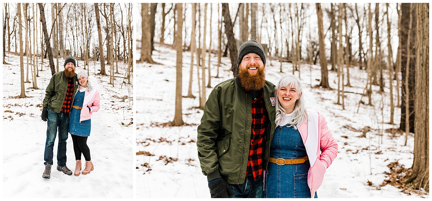 Indianapolis winter engagement session, vintage engagement session, 70s inspired engagement session by Leah Rife Photo 