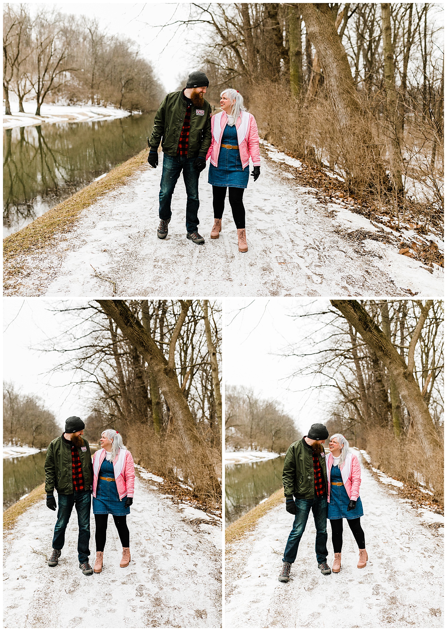 Indianapolis winter engagement session, vintage engagement session, 70s inspired engagement session by Leah Rife Photo 