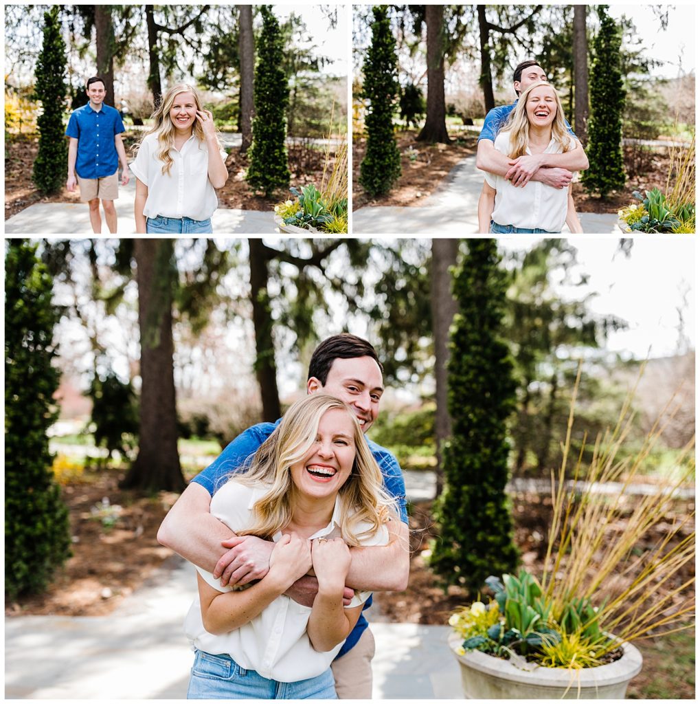 Spring engagement session at Newfields by Leah Rife Photo